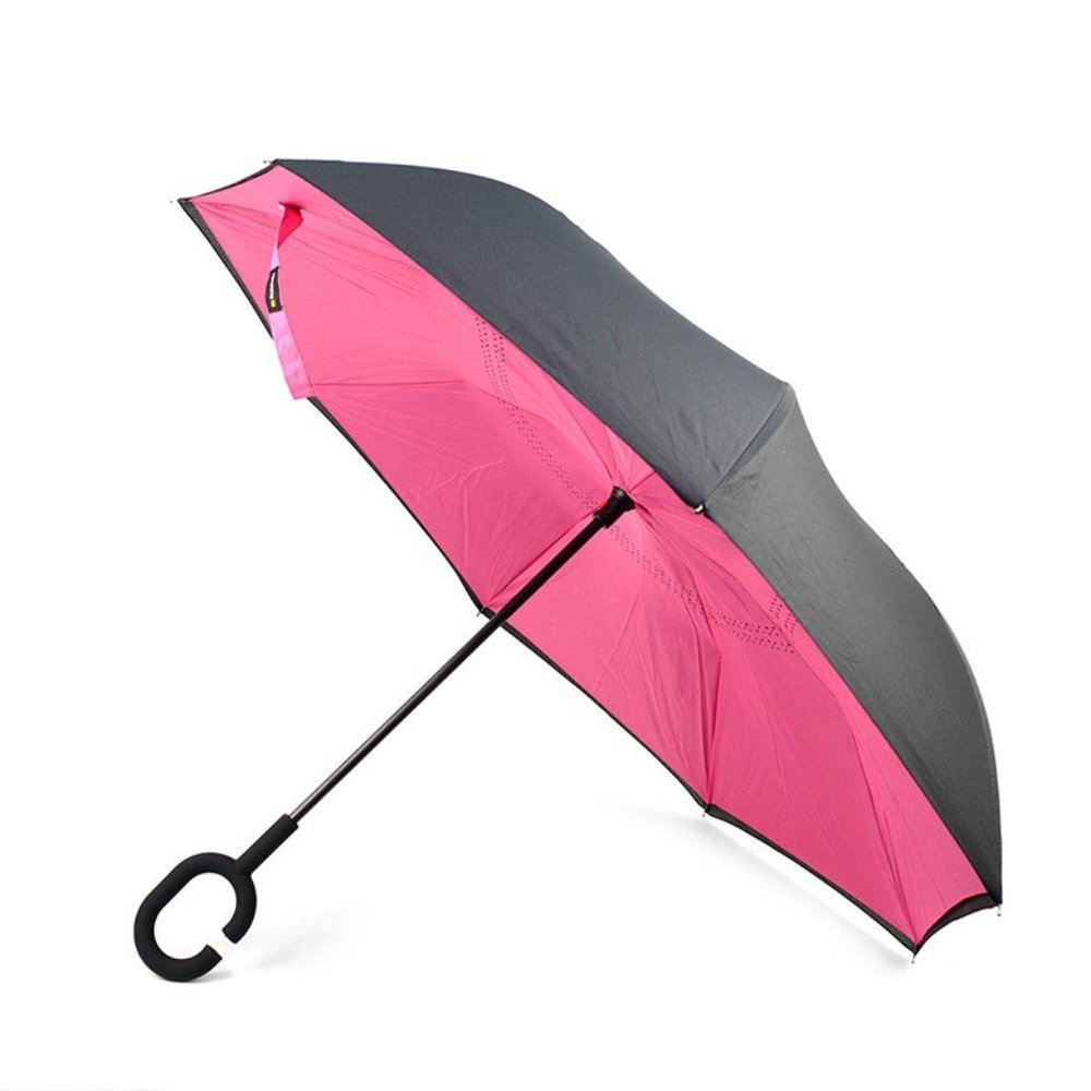 Solid Color Double Layer Inverted Umbrella - Picture 9 of 12